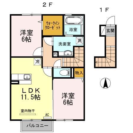 ブランズ向新庄（202） 間取り図画像