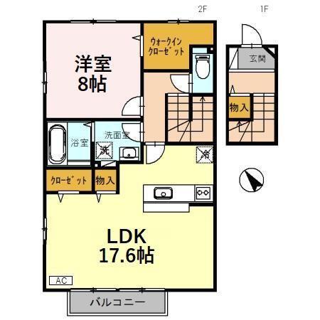 リビングタウン松若町　A棟（205） 間取り図画像