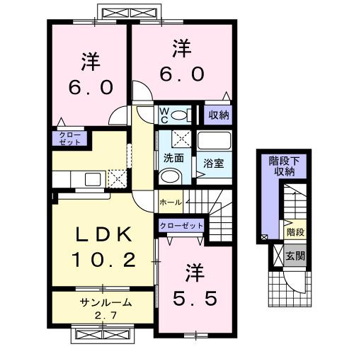 ニューシティ下堀Ⅱ（203） 間取り図画像