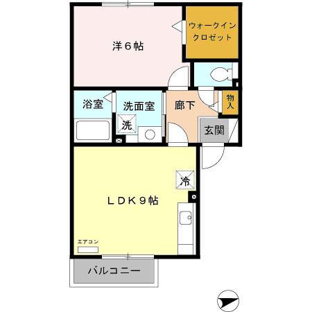 アグリーブル　A（203） 間取り図画像