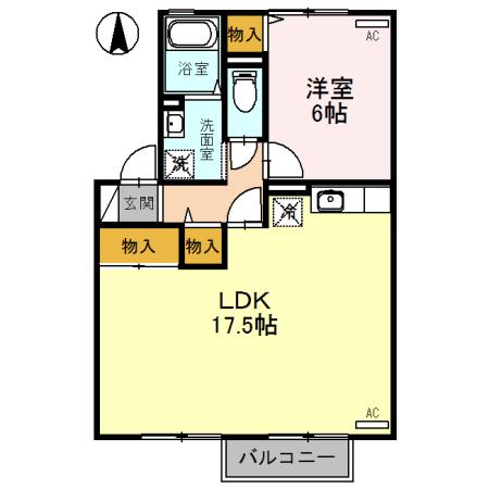 ラ・ベルフォンテーヌ　Ｂ（202） 間取り図画像
