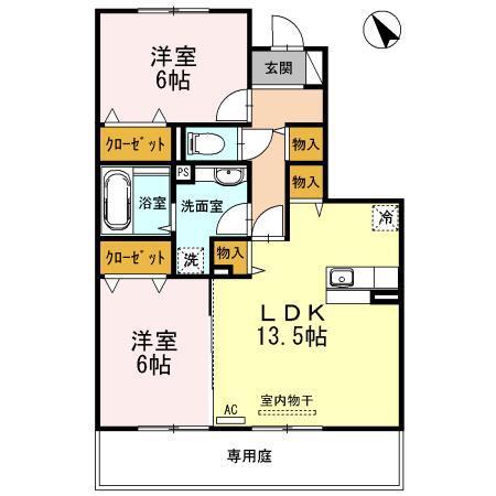 ジュネス向新庄　B棟（102） 間取り図画像