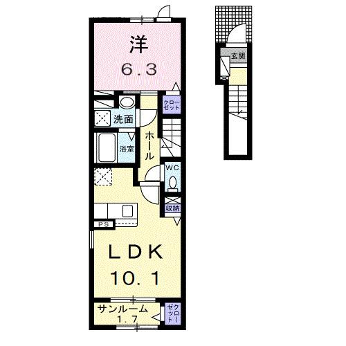 メゾン　ラ　ヴェール（203） 間取り図画像