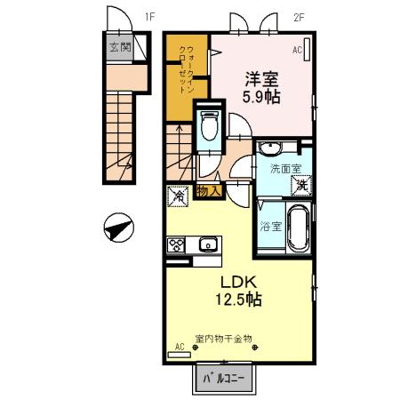 D-room千原崎（201） 間取り図画像