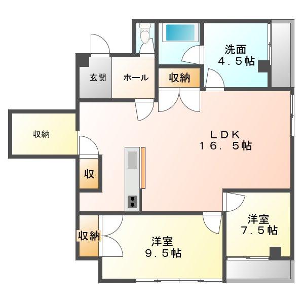 ヴェールハウス糸田（502） 間取り図画像