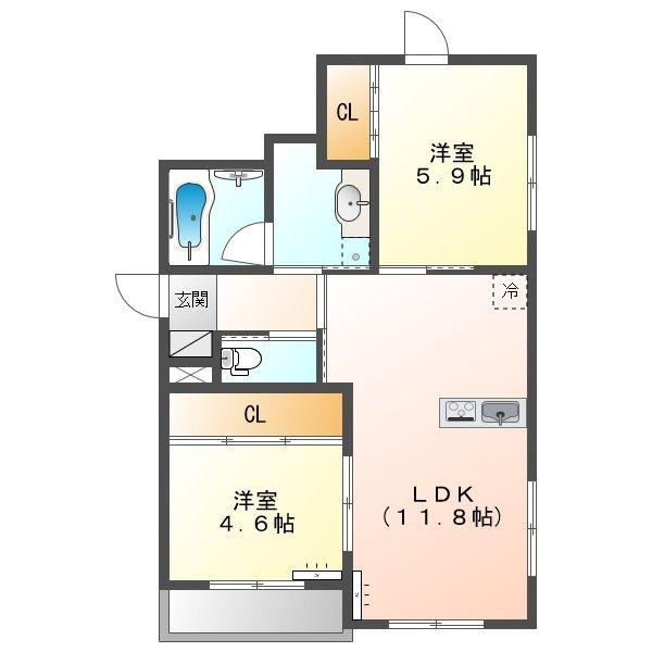 VILLA COURT CARROT８（103） 間取り図画像