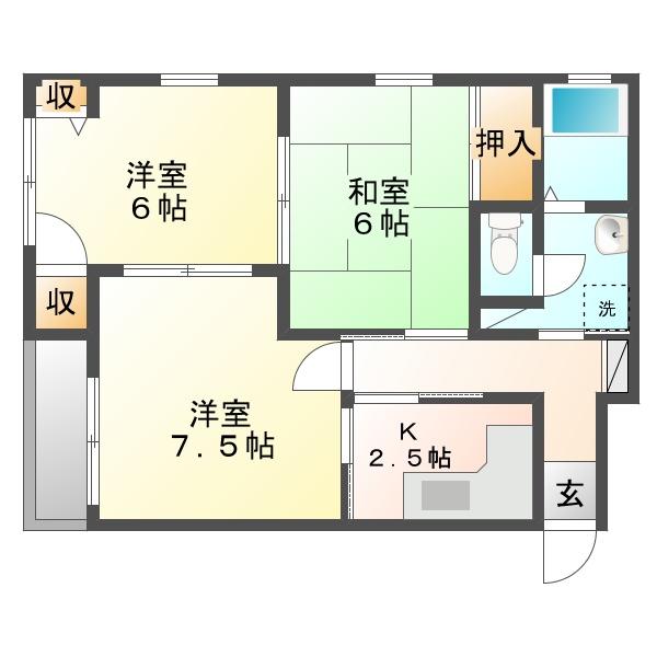 ロイヤルプリンスコハマビル（402） 間取り図画像
