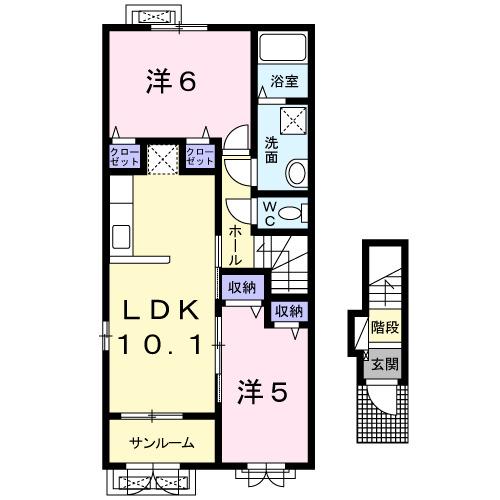 グランツ大和　Ⅰ（201） 間取り図画像