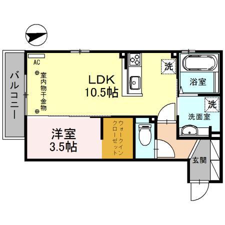 Le Calme（202） 間取り図画像