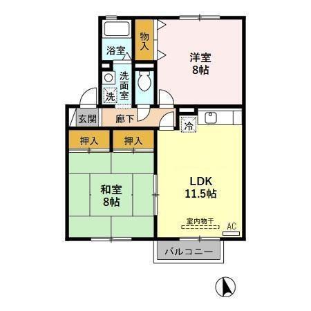 ヴォワテュール稲荷（202） 間取り図画像