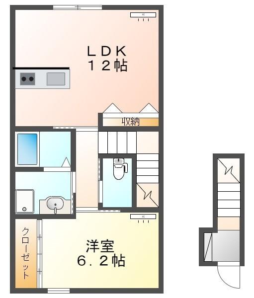 VILLA COURT CARROT12（203） 間取り図画像
