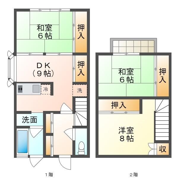 市営寺井住宅３・４号棟（3-3） 間取り図画像