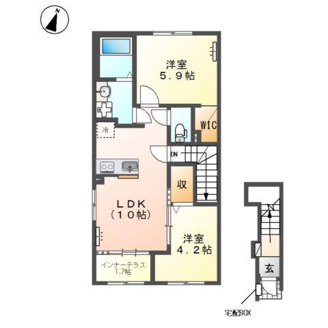 金沢市久安3丁目新築アパート 間取り図画像