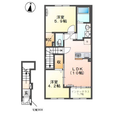 金沢市久安3丁目新築アパート 間取り図画像