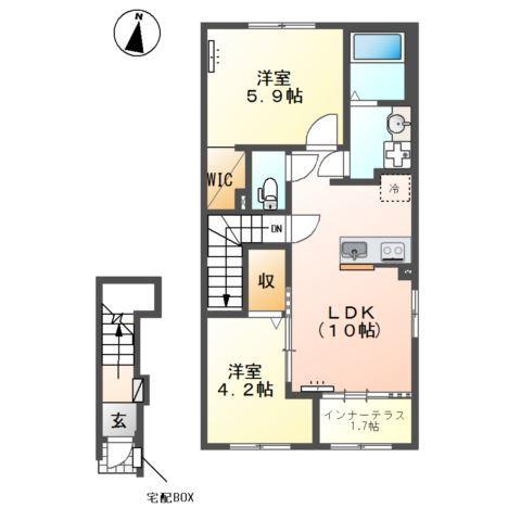 金沢市久安3丁目新築アパート 間取り図画像
