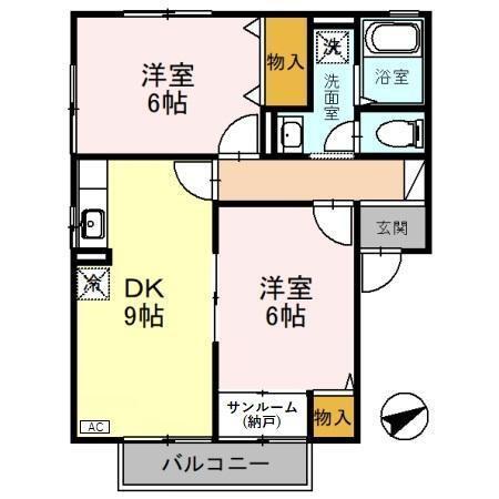 ウエスト リヴィエール（202） 間取り図画像