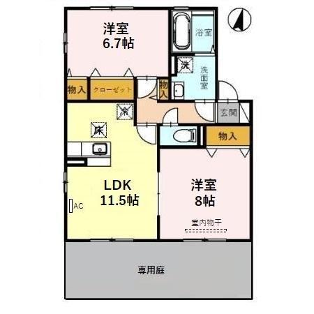 サンライズヒル　Ｂ（106） 間取り図画像