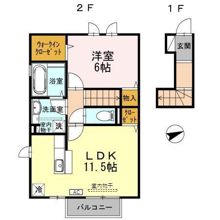 spur(ｼｭﾌﾟｰﾙ）　B棟（210） 間取り図画像