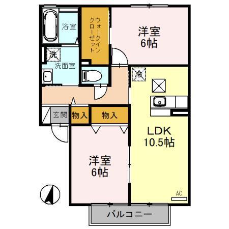 サンライズヒル　Ａ（102） 間取り図画像
