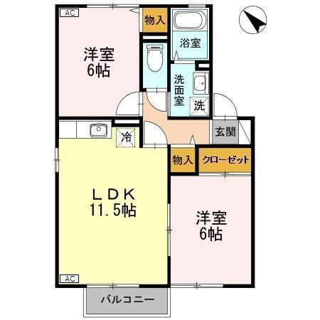 リンザール（105） 間取り図画像