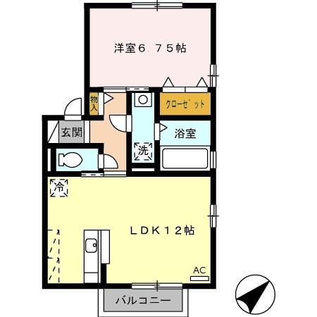 ジャルダン ポス　B棟（206） 間取り図画像