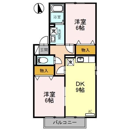 サンロック14　A棟（A205） 間取り図画像