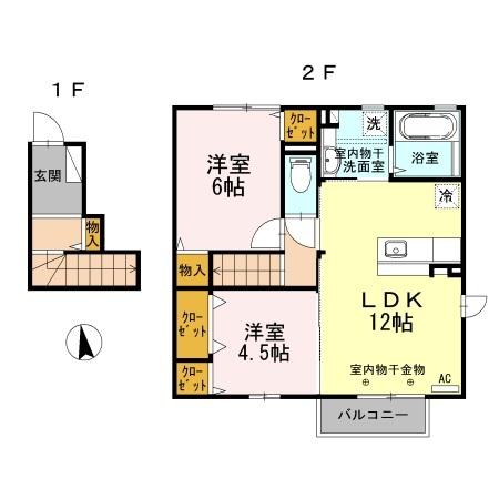 オリーブハウスＴＫＮ（201） 間取り図画像