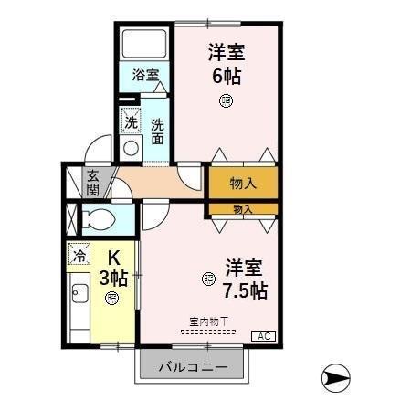 ウエスト ビレッジ　Ａ（202） 間取り図画像