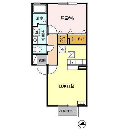 Ｃｅｎｔｒｅ・Ｙ（ｻﾝﾄﾙ・ﾜｲ）　Ａ（111） 間取り図画像