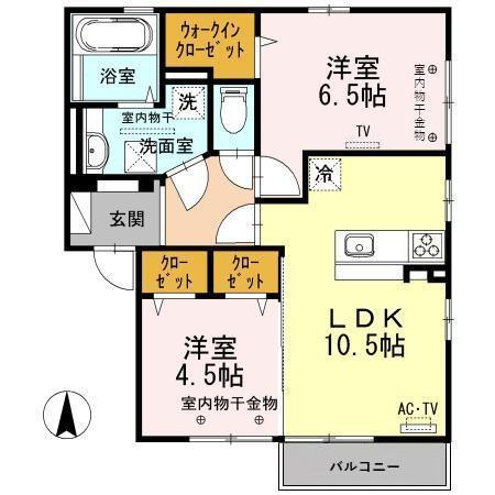 AIVO（ｱｲｳﾞｫ）（102） 間取り図画像
