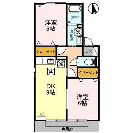 サンロック14　A棟（A101） 間取り図画像