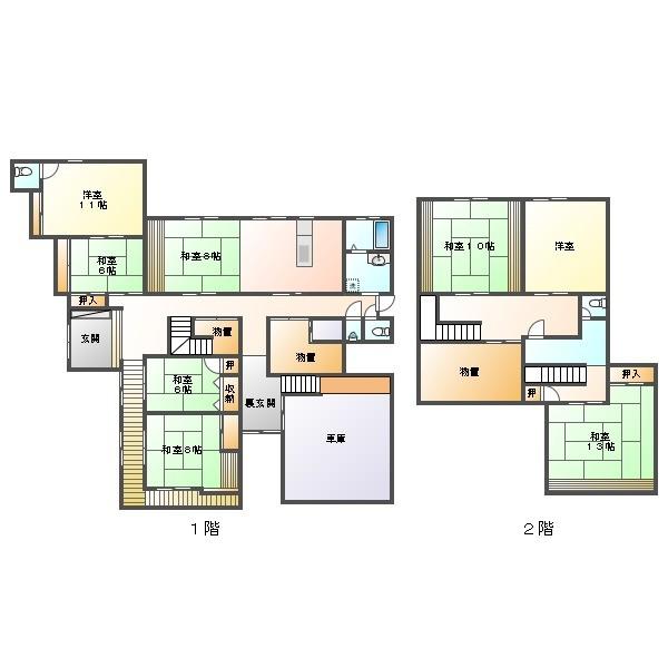 小松市国府台中古戸建て 間取り図画像