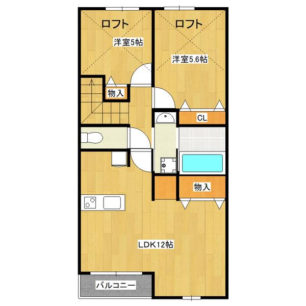 ファーストダウン（202） 間取り図画像