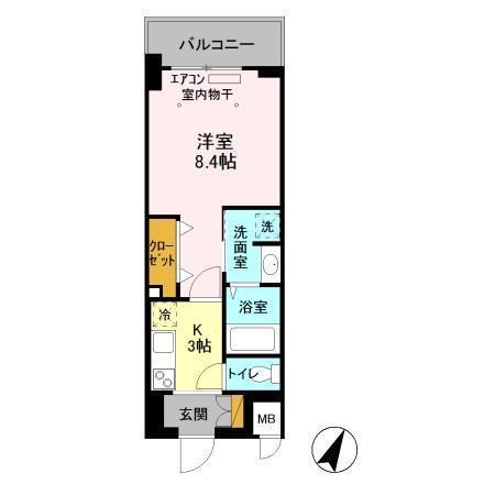 1/6th　ﾜﾝｼｯｸｽ（303） 間取り図画像