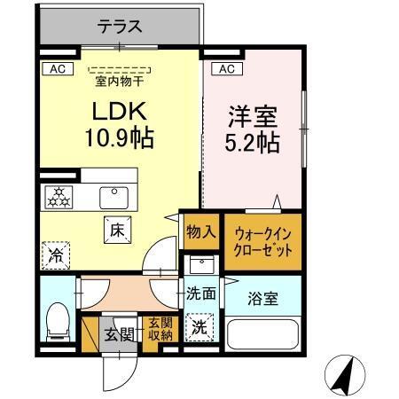 D-ROOM末広Ⅰ　B（105） 間取り図画像