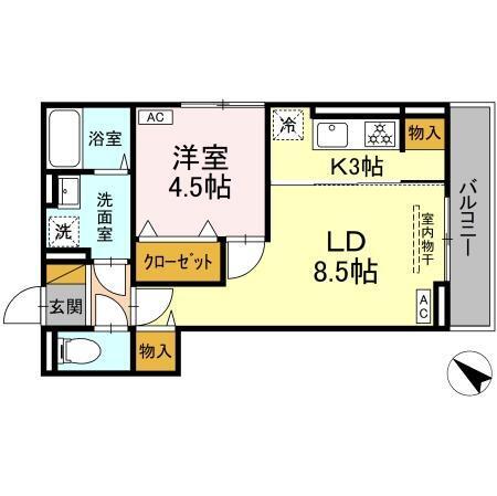 (仮称)D-ROOM神明町Ⅱ B（301） 間取り図画像
