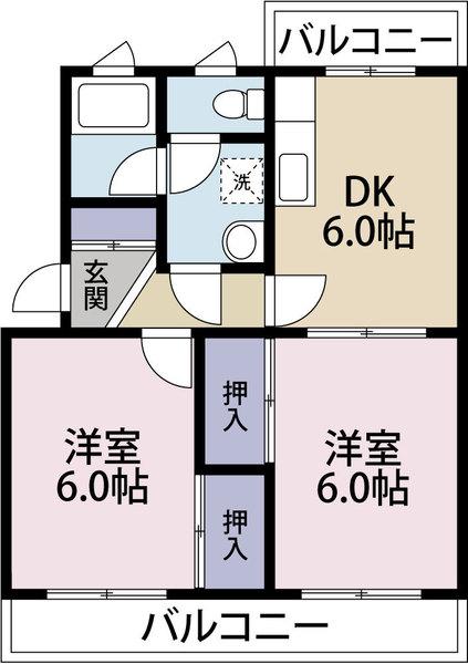 コーポラス日向（201） 間取り図画像