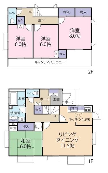 大渕(若松町)一戸建 間取り図画像