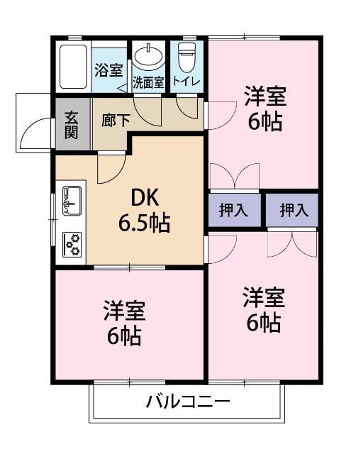 ハイツ三ツ石（203） 間取り図画像