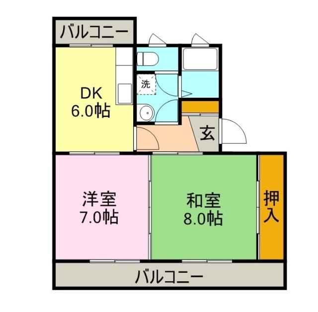 ヴィラ富士川（203） 間取り図画像