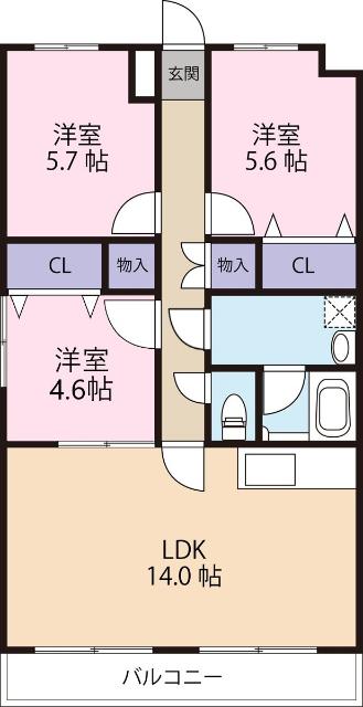 青葉ハイツ３（305） 間取り図画像