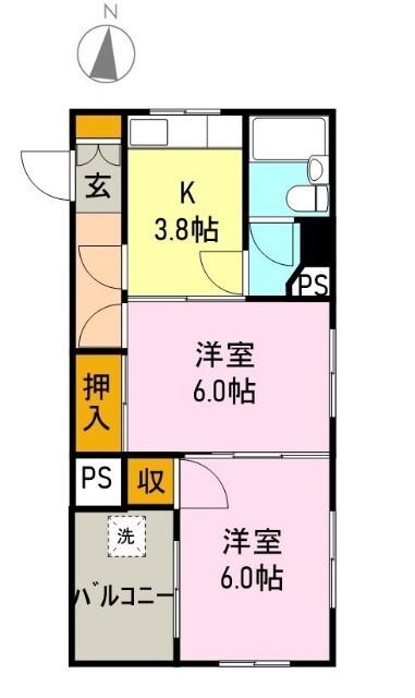 瓜島ビル（501） 間取り図画像