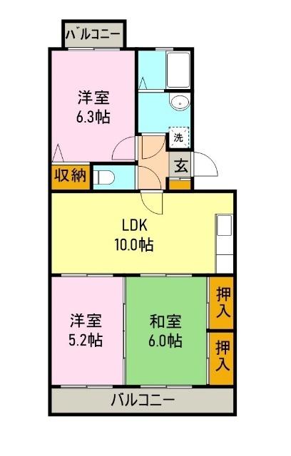 リバーパーク（302） 間取り図画像