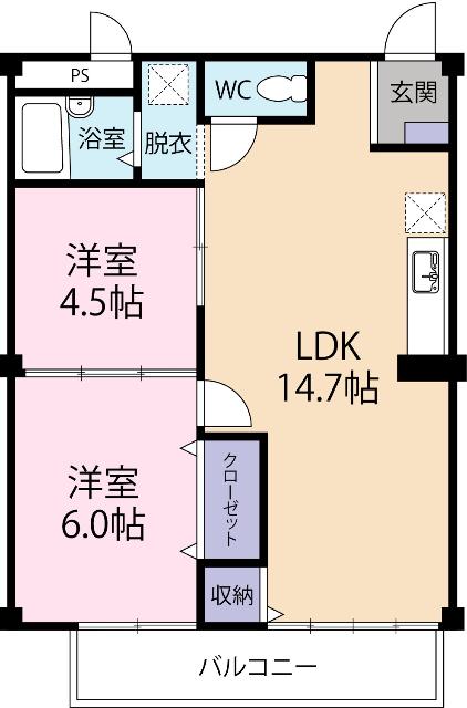 シティハイツ山本（202） 間取り図画像