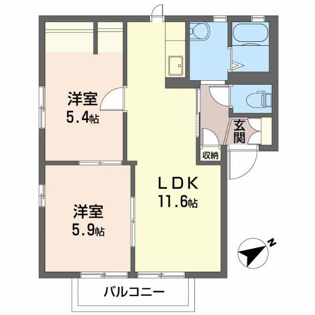 サンハイツ富士岡Ｂ（203） 間取り図画像