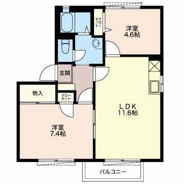 カーサー若の宮（103） 間取り図画像