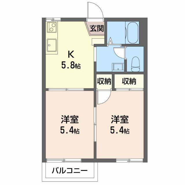 サニーコート舞々木Ｅ（205） 間取り図画像