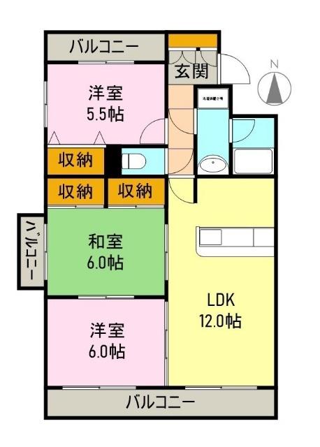 ガーデンコート（302） 間取り図画像