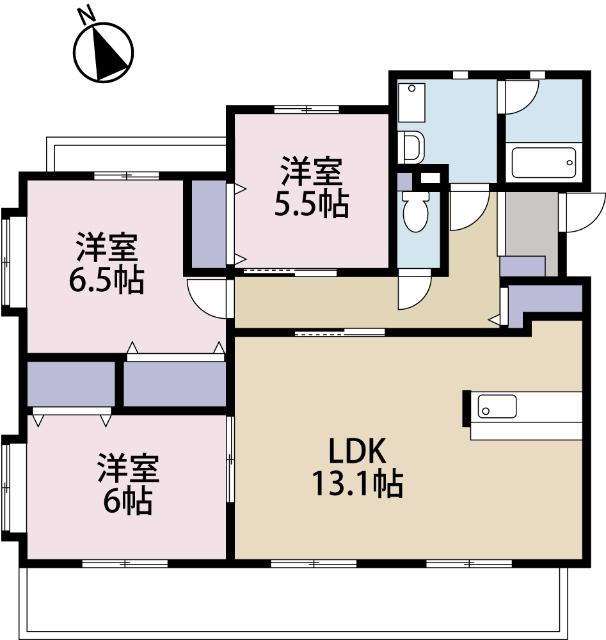 アンシュール（2B） 間取り図画像