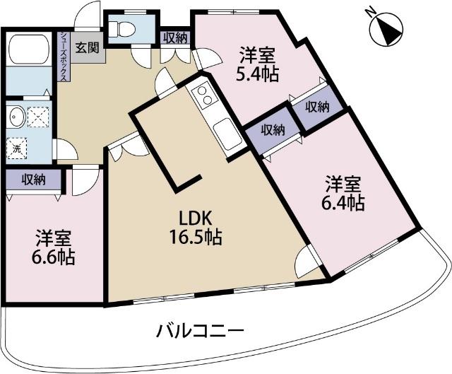 ツリーベル富士宮（1C） 間取り図画像